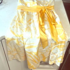 THE LIMITED Yellow Floral Dress with bow